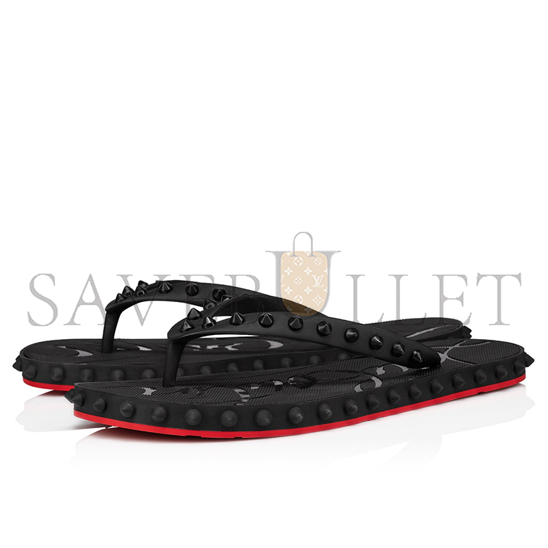ch**an louboutin S*per loubi flipflip flops rubber black women 1230961bk01